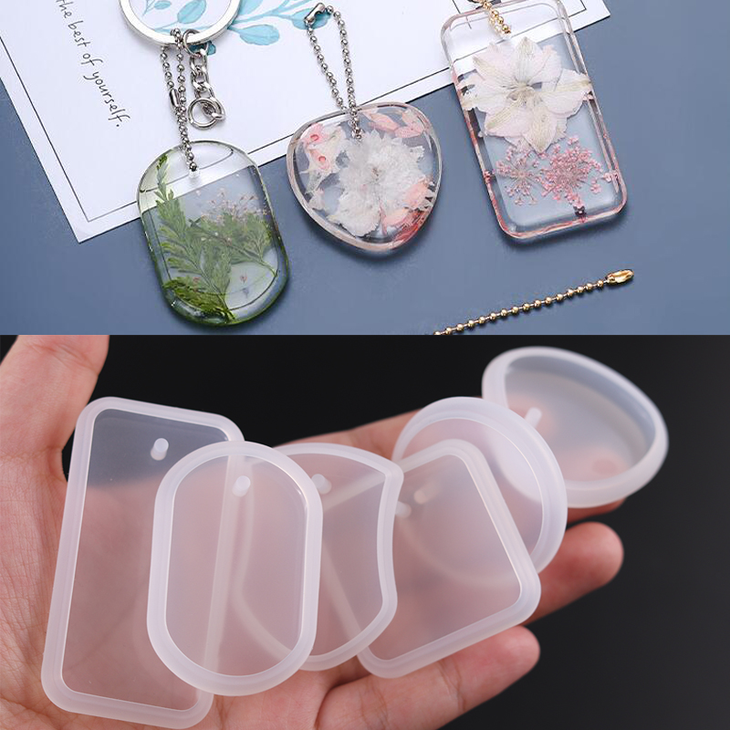 1PC DIY Keychain Pendant Silic - Silicone Epoxy Resin Molds Set ulasan dan harga