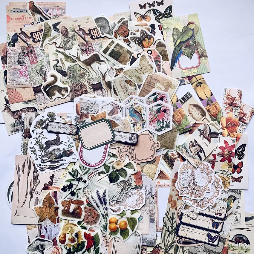 Vintage Stickers For Journalin - Vintage Junk Journal Scrapbooking Paper ulasan dan harga