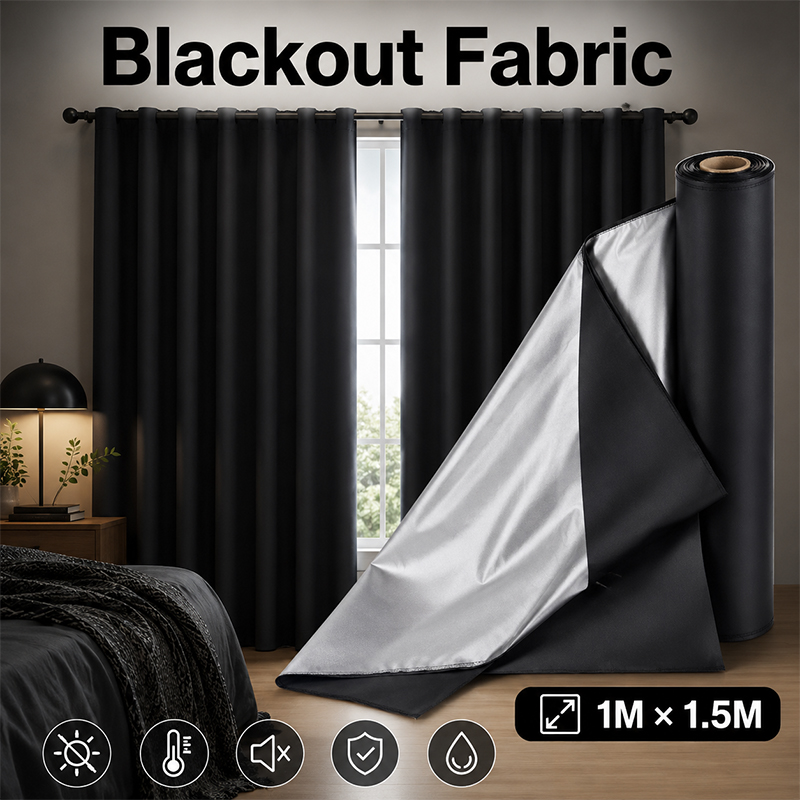 1m Black Silver Coated Blackou - Sewing ulasan dan harga