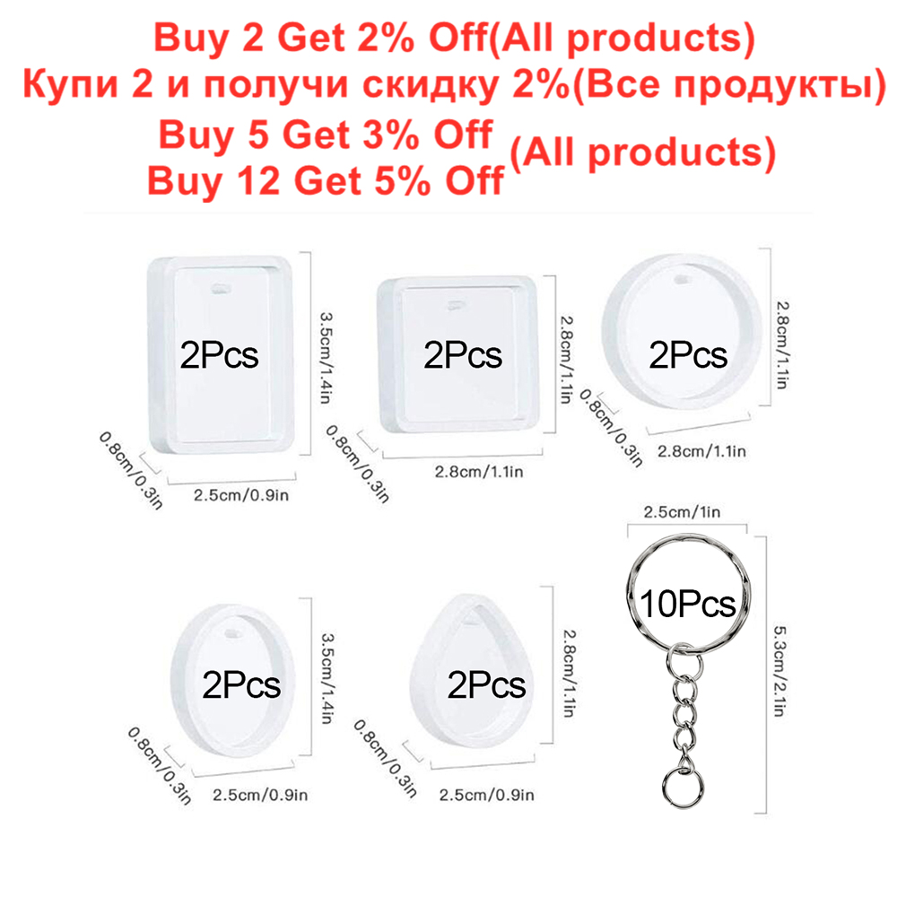 20Pcs/Set DIY Keychain Pendant - Silicone Epoxy Resin Molds Set ulasan dan harga