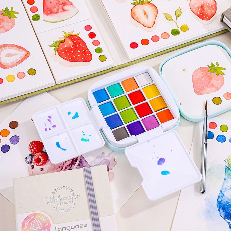 LANGUO 16Colors Watercolor Pai - Watercolor Paint Set Solid Pigment ulasan dan harga