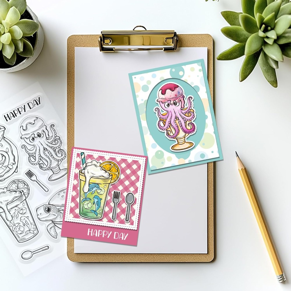 Marine Animal Clear Stamps Tur - Clear Silicone Stamps For Card Making ulasan dan harga
