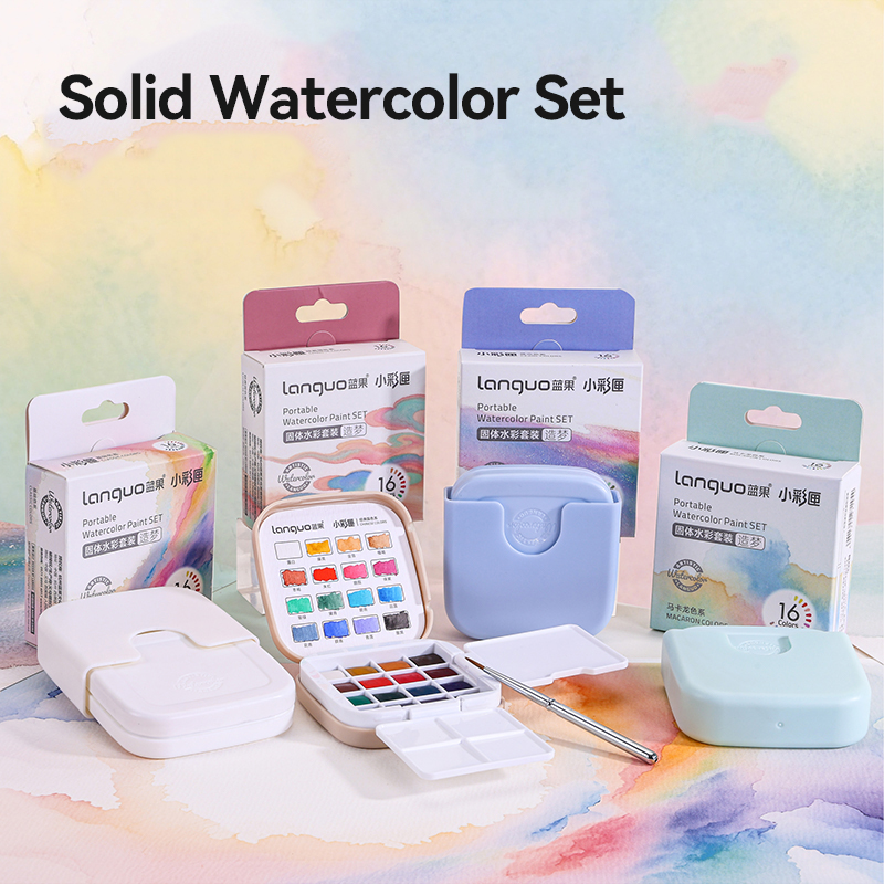16 Colors Languo Solid Waterco - Watercolor Paint Set Solid Pigment ulasan dan harga